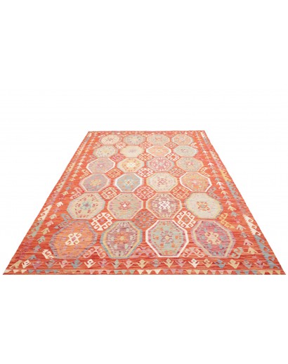 Tappeto Kilim Afghanistan marrone rosso 198x286