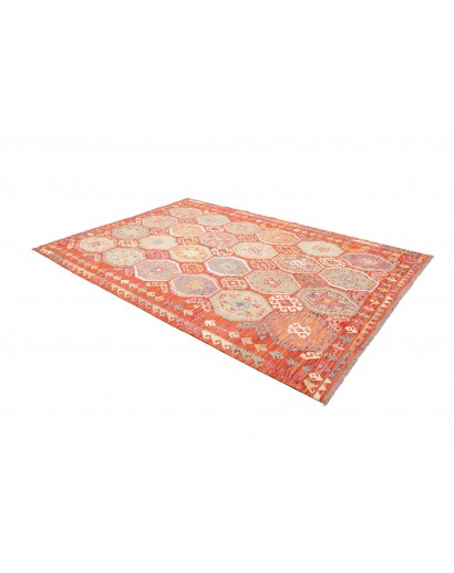 Tappeto Kilim Afghanistan marrone rosso 198x286