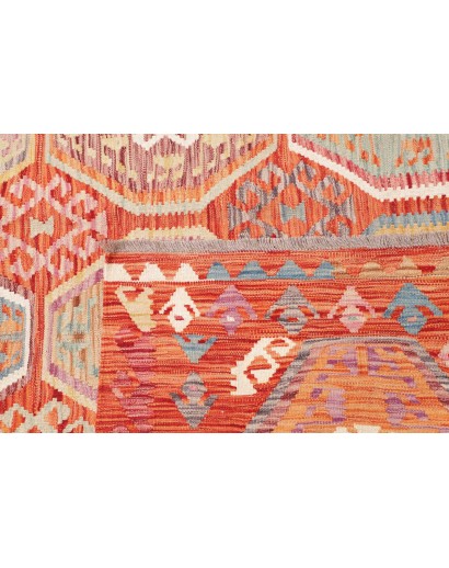 Tappeto Kilim Afghanistan marrone rosso 198x286