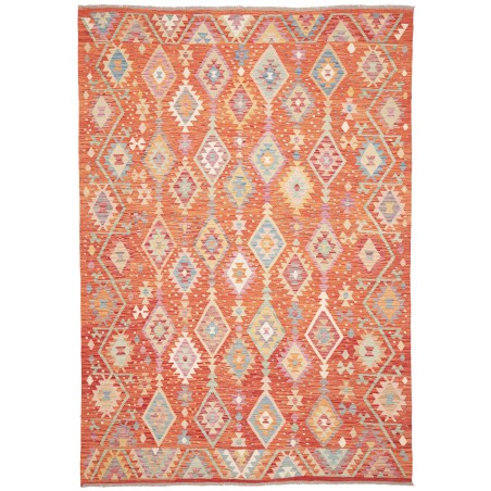 Tappeto Kilim Afghanistan arancione bianco 203x295