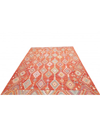 Tappeto Kilim Afghanistan arancione bianco 203x295