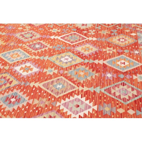 Tappeto Kilim Afghanistan arancione bianco 203x295