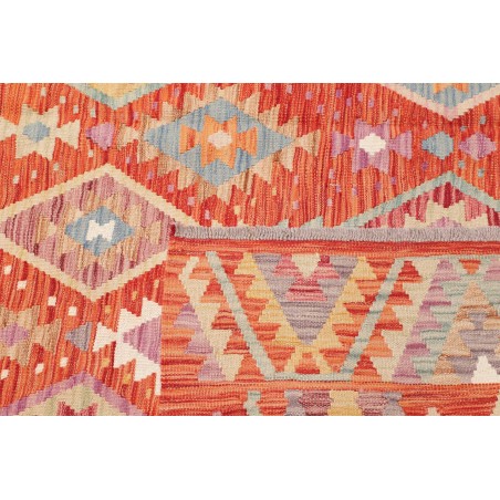 Tappeto Kilim Afghanistan arancione bianco 203x295