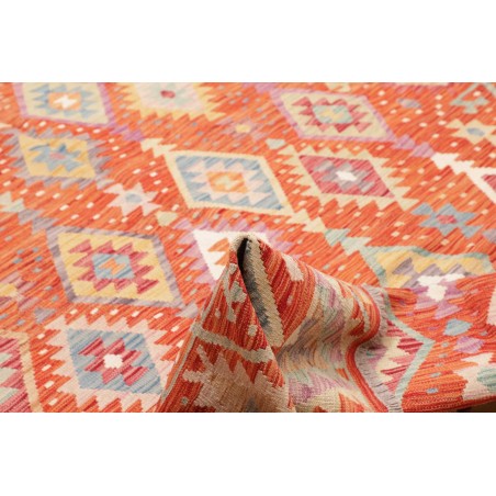 Tappeto Kilim Afghanistan arancione bianco 203x295