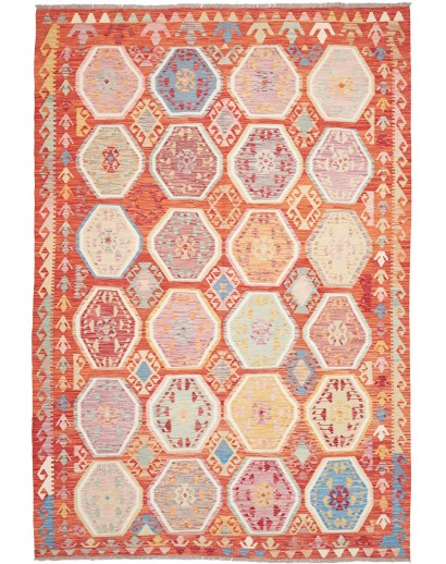 Tappeto Kilim Afghanistan marrone rosso 207x300