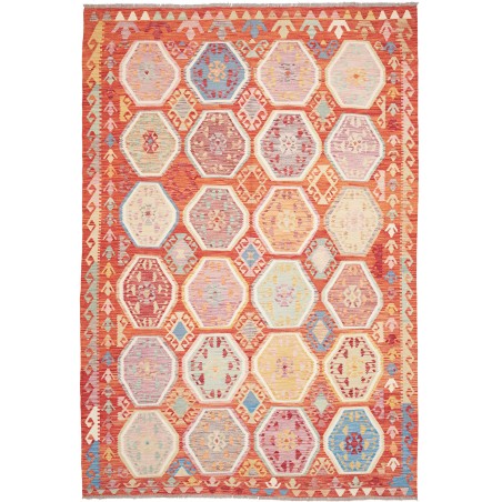 Tappeto Kilim Afghanistan marrone rosso 207x300
