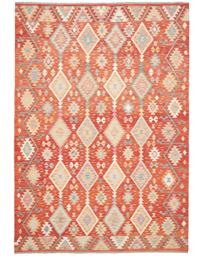 Tappeto Kilim Afghanistan marrone rosso 201x294