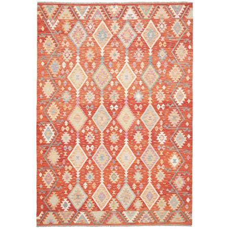 Tappeto Kilim Afghanistan marrone rosso 201x294