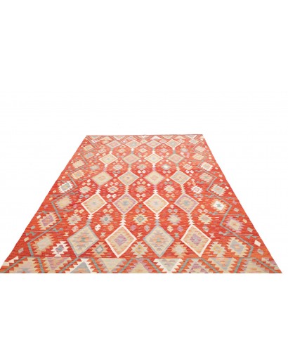 Tappeto Kilim Afghanistan marrone rosso 201x294