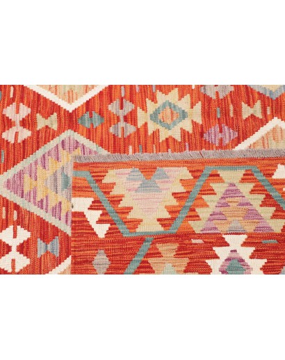 Tappeto Kilim Afghanistan marrone rosso 201x294