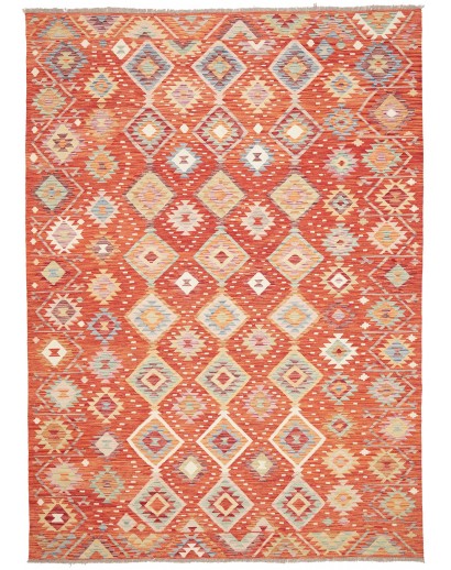 Tappeto Kilim Afghanistan arancione giallo 206x289
