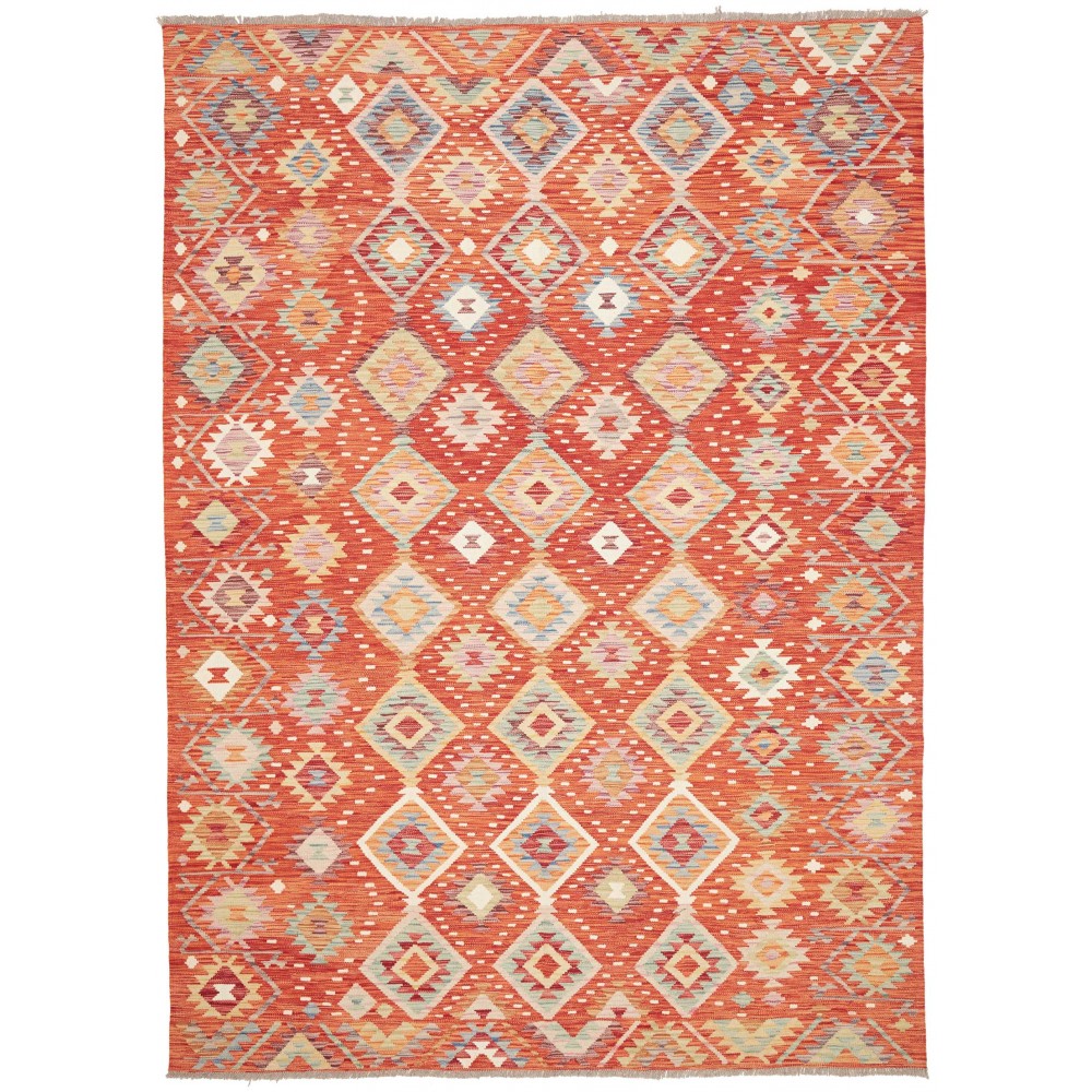 Tappeto Kilim Afghanistan arancione giallo 206x289