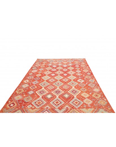 Tappeto Kilim Afghanistan arancione giallo 206x289