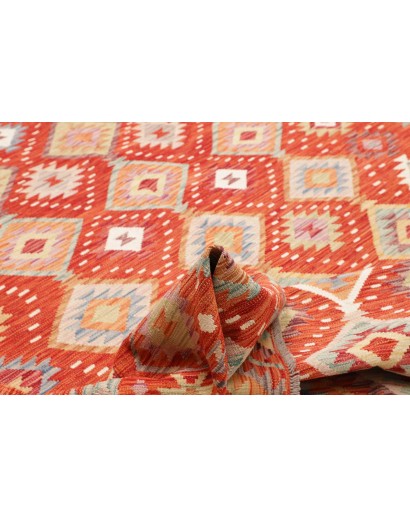 Tappeto Kilim Afghanistan arancione giallo 206x289
