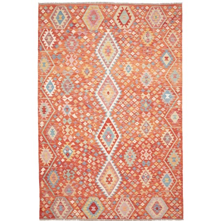 Tappeto Kilim Afghanistan arancione rosso 195x295
