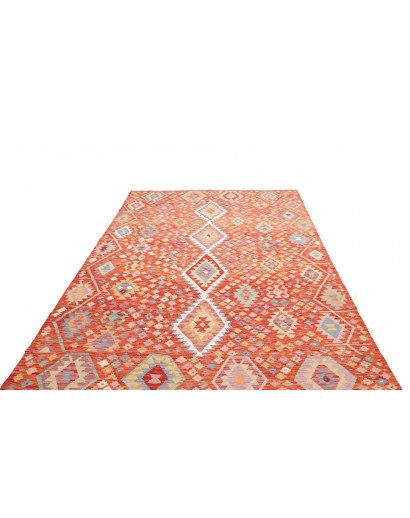 Tappeto Kilim Afghanistan arancione rosso 195x295