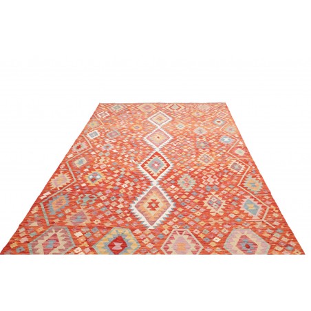 Tappeto Kilim Afghanistan arancione rosso 195x295