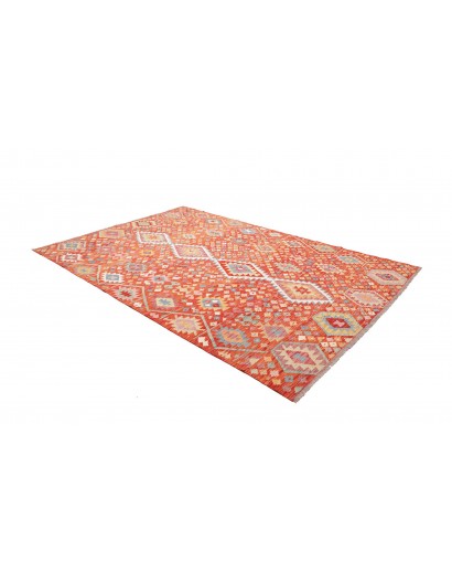Tappeto Kilim Afghanistan arancione rosso 195x295