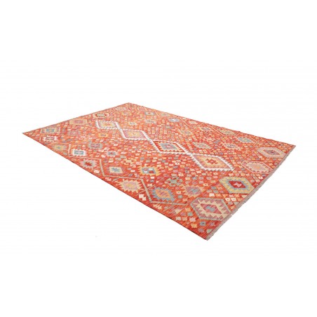Tappeto Kilim Afghanistan arancione rosso 195x295