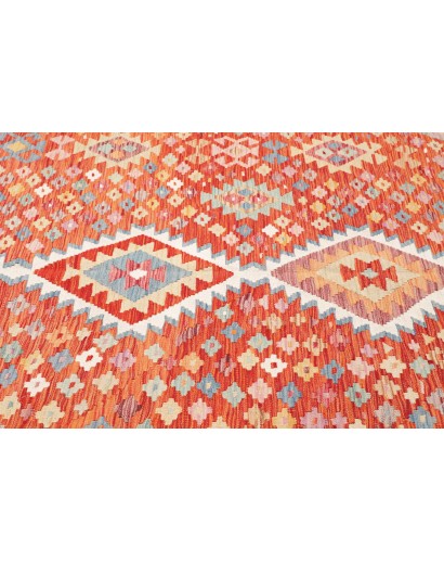 Tappeto Kilim Afghanistan arancione rosso 195x295