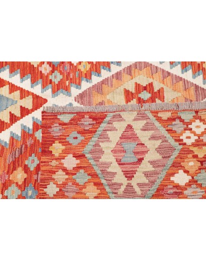 Tappeto Kilim Afghanistan arancione rosso 195x295