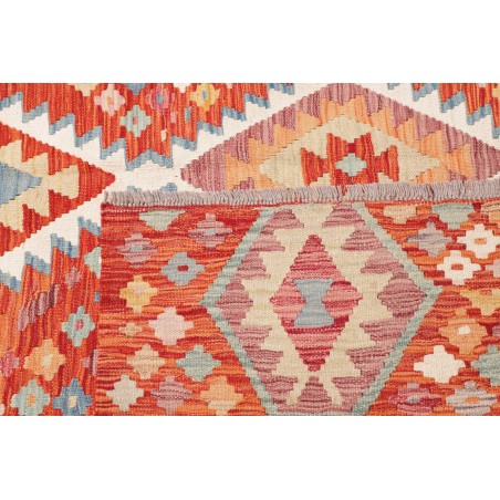 Tappeto Kilim Afghanistan arancione rosso 195x295