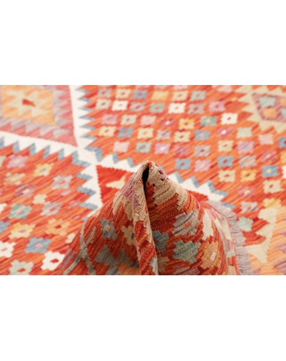 Tappeto Kilim Afghanistan arancione rosso 195x295