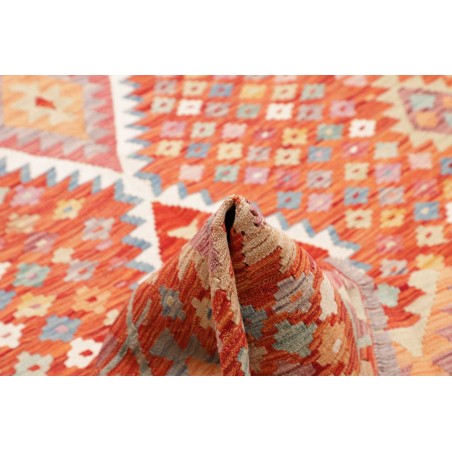 Tappeto Kilim Afghanistan arancione rosso 195x295