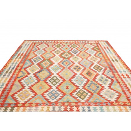 Tappeto Kilim Afghanistan beige rosso 252x296