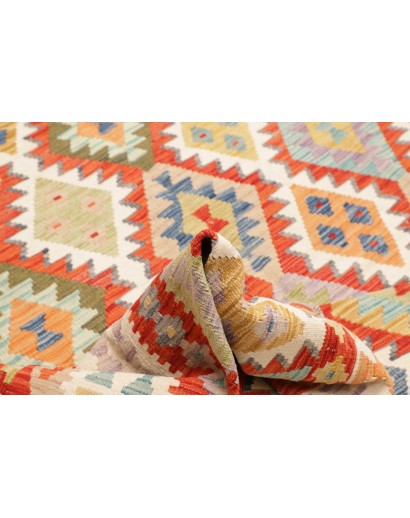 Tappeto Kilim Afghanistan beige rosso 252x296