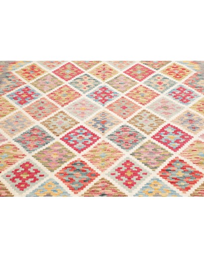 Tappeto Kilim Afghanistan bianco rosso 256x290