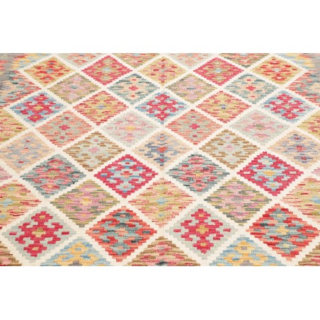 Tappeto Kilim Afghanistan bianco rosso 256x290