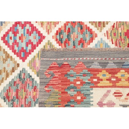 Tappeto Kilim Afghanistan bianco rosso 256x290