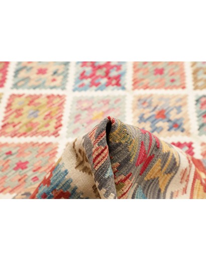 Tappeto Kilim Afghanistan bianco rosso 256x290