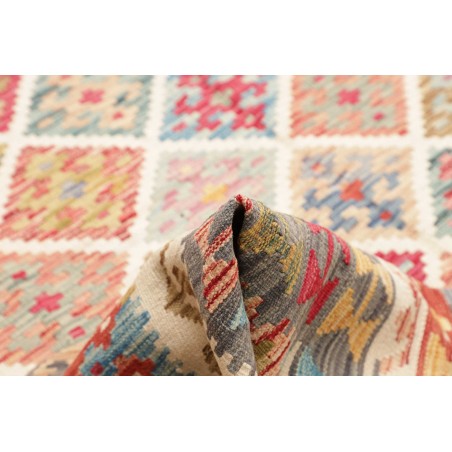 Tappeto Kilim Afghanistan bianco rosso 256x290