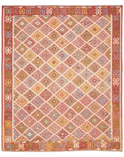 Tappeto Kilim Afghanistan arancione bianco 248x294