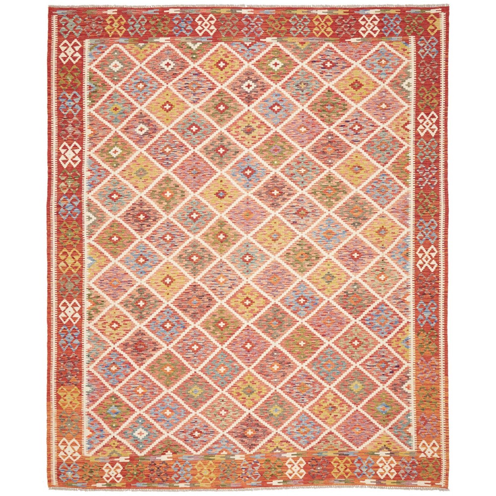 Tappeto Kilim Afghanistan arancione bianco 248x294