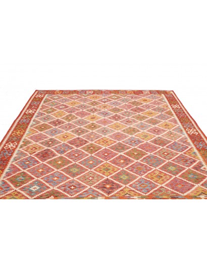 Tappeto Kilim Afghanistan arancione bianco 248x294