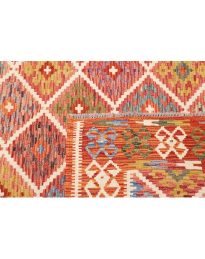 Tappeto Kilim Afghanistan arancione bianco 248x294