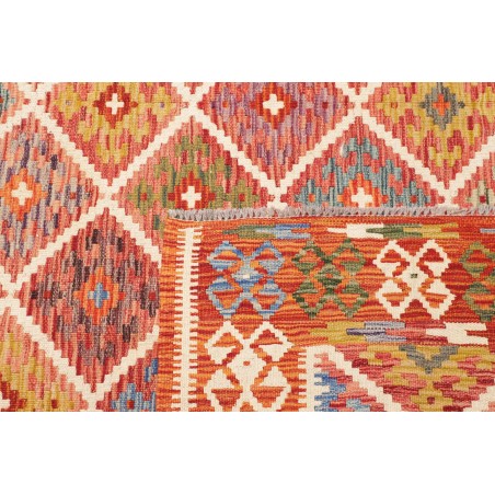 Tappeto Kilim Afghanistan arancione bianco 248x294
