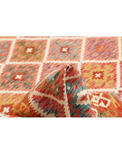Tappeto Kilim Afghanistan arancione bianco 248x294