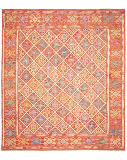 Tappeto Kilim Afghanistan arancione giallo 269x298