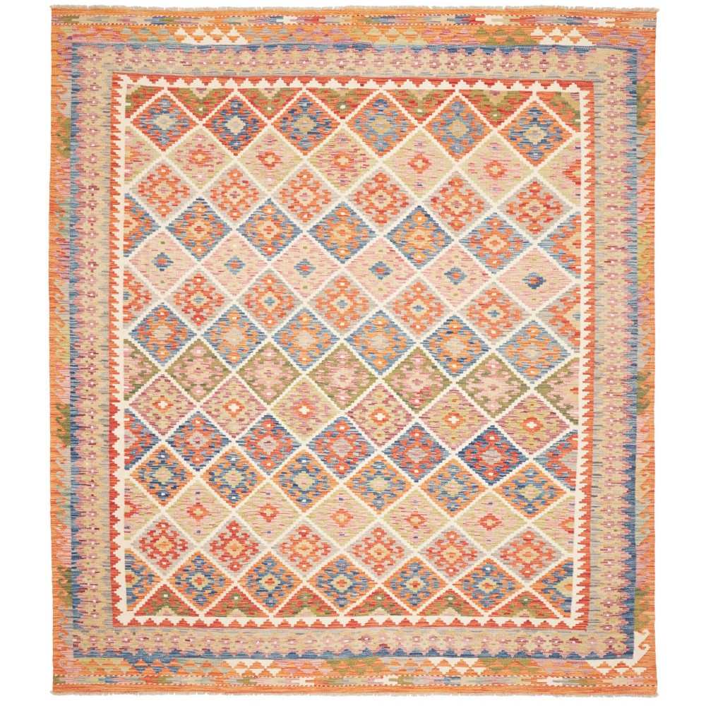 Tappeto Kilim Afghanistan marrone azzurro 252x292