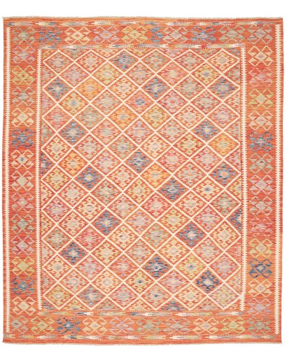 Tappeto Kilim Afghanistan arancione bianco 259x296