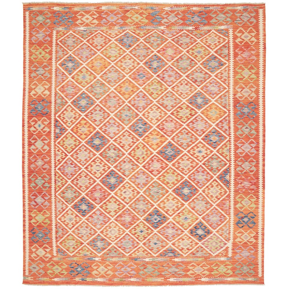 Tappeto Kilim Afghanistan arancione bianco 259x296