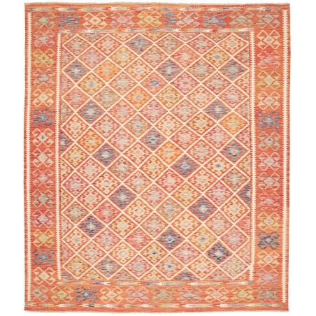 Tappeto Kilim Afghanistan arancione bianco 259x296