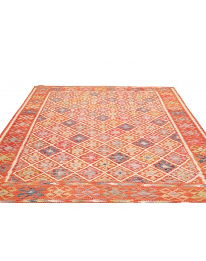 Tappeto Kilim Afghanistan arancione bianco 259x296