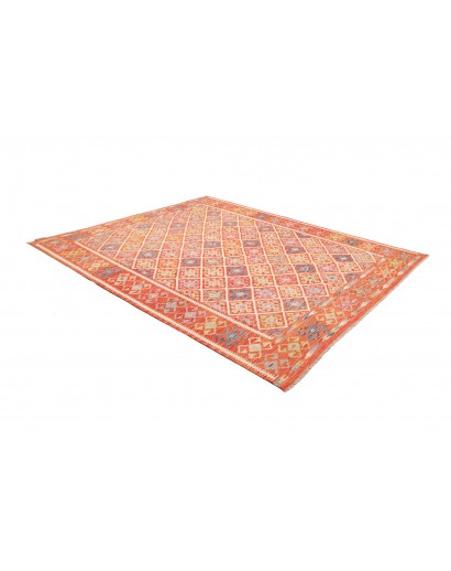 Tappeto Kilim Afghanistan arancione bianco 259x296