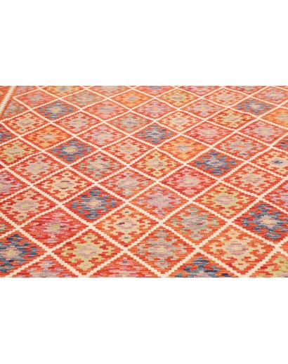 Tappeto Kilim Afghanistan arancione bianco 259x296