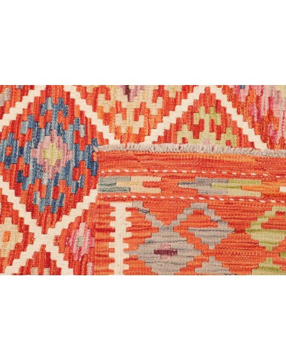 Tappeto Kilim Afghanistan arancione bianco 259x296